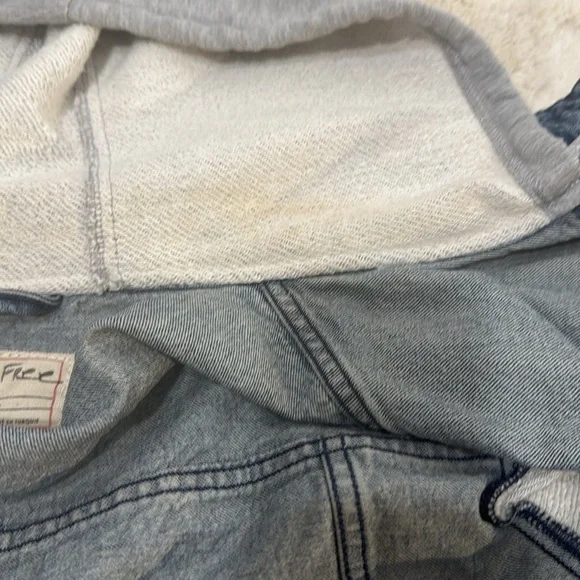 FREE PEOPLE We The Free Throwback Medium Denim Layered Look Jacket - Picture 10 of 12